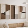 marron et beige, grande oeuvre d'art abstraite
