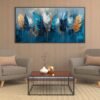 plumes bleues sur toile, grande oeuvre d'art murale – Image 5