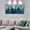 plumes bleues sur toile, grande oeuvre d'art murale – Image 2