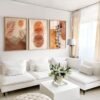 Art mural moderne du milieu du siècle, décor boho, art mural en terre cuite