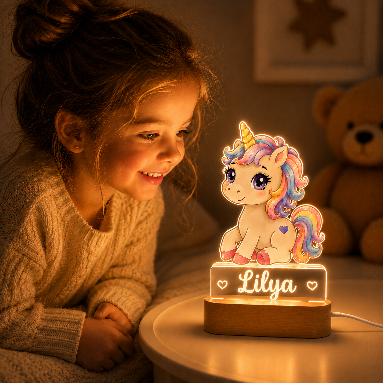 Veilleuse Personnalisée avec Prénom – Lampe Bébé Douce pour la Nuit – Image 12